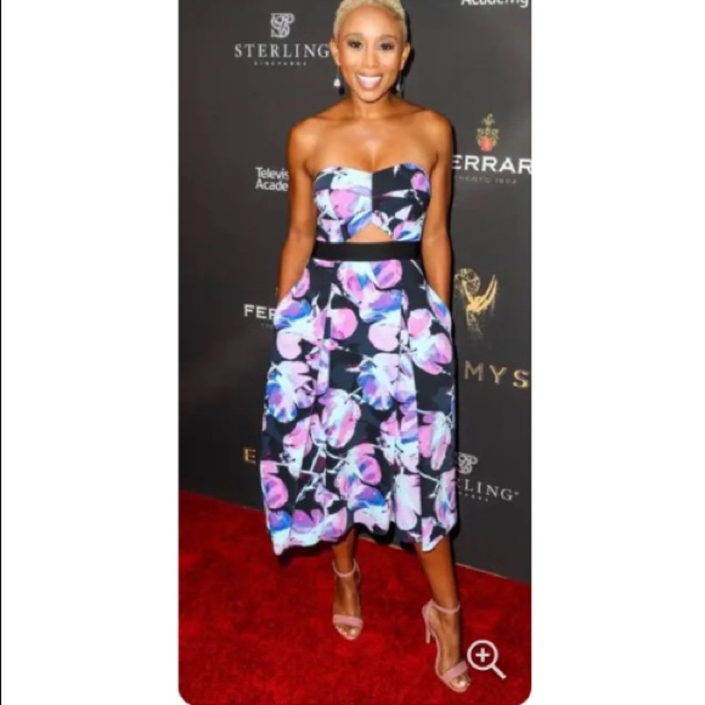 RACHEL Rachel Roy Floral Strapless Dress Size 4